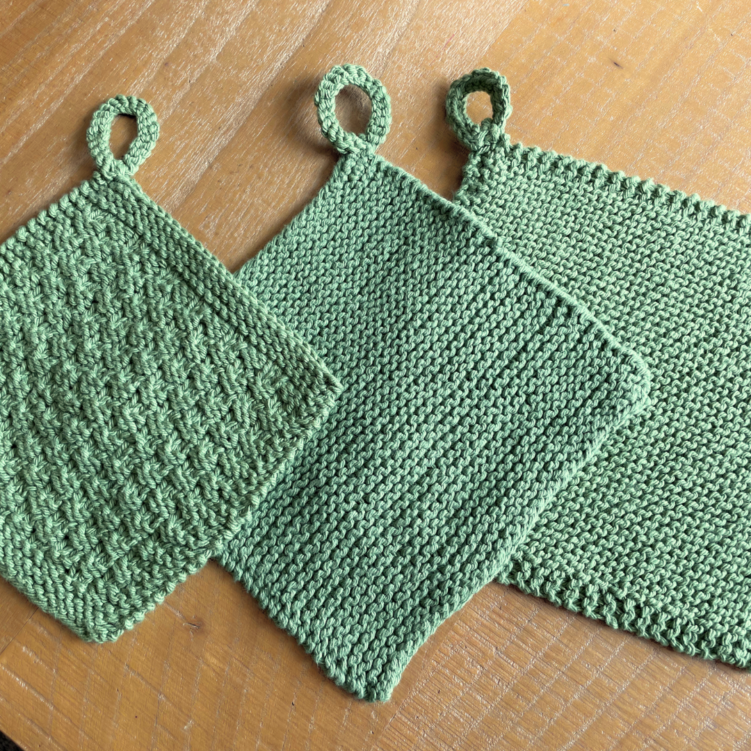 Hand-Knit Potholder Set