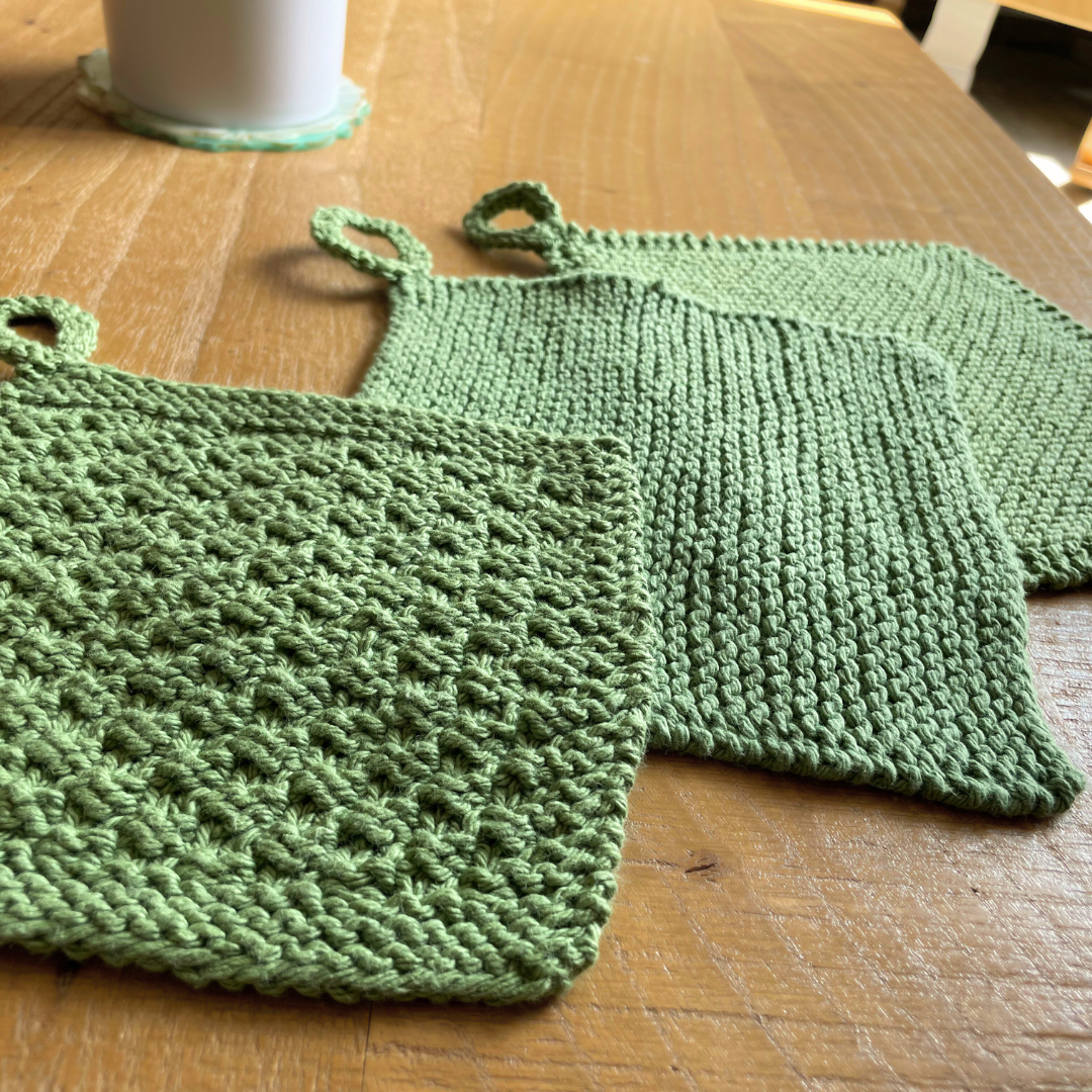 Hand-Knit Potholder Set